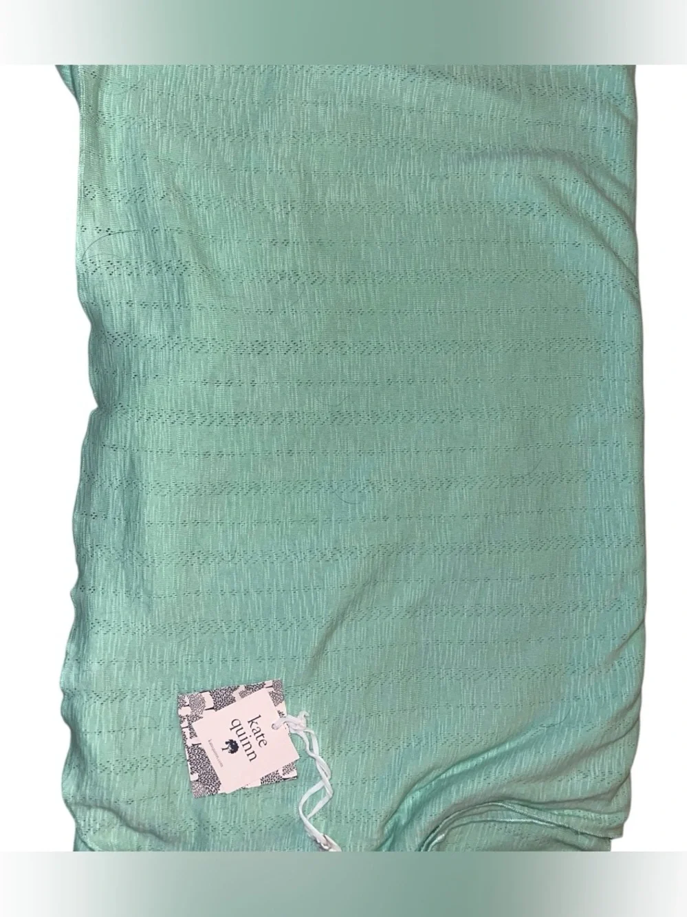 NWT Kate Quinn Organic Cotton Green Blanket Swaddle - 40” x 48” - Single Layer